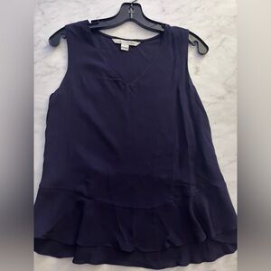 Diane von Furstenberg  sleeveless black silk blouse (size P)